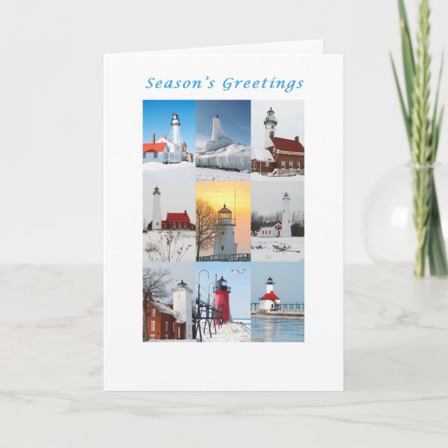 Cartão De Festividades Season's Greetings, Lighthouse Collection (Frente)