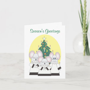 Cartão De Festividades season's greetings mouse choir