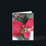 Cartão De Festividades Season's Greetings Poinsettia Card<br><div class="desc">A photograph of a poinsettia with an artistic filter used on it and the words,  "Season's Greetings!"</div>