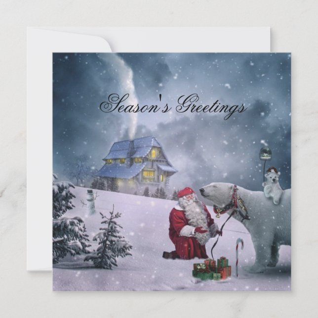 Cartão De Festividades Seasons Greetings Quote With Black Text (Frente)