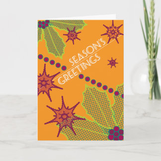 Cartão De Festividades Season's Greetings Retro Holiday Card