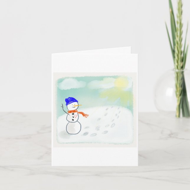 Cartão De Festividades Season's greetings snowman card- Holiday fun (Frente)