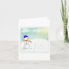Cartão De Festividades Season's greetings snowman card- Holiday fun
