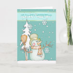 Cartão De Festividades Season's Greetings Snowman - Snowman Greeting Card<br><div class="desc">Season's Greetings Snowman - Snowman Greeting Card</div>