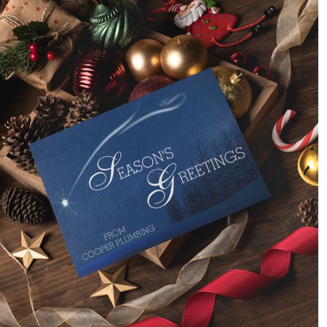 Cartão De Festividades Seasons Greetings Star Business Holiday Card (Criador carregado)