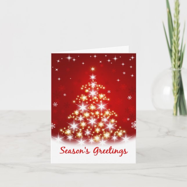 Cartão De Festividades Season's Greetings -  Star Tree Christmas Card (Frente)