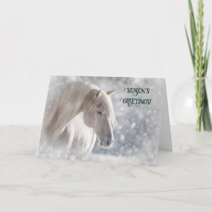 Cartão De Festividades Seasons saúda Natal Feriado Bonito Cavalo