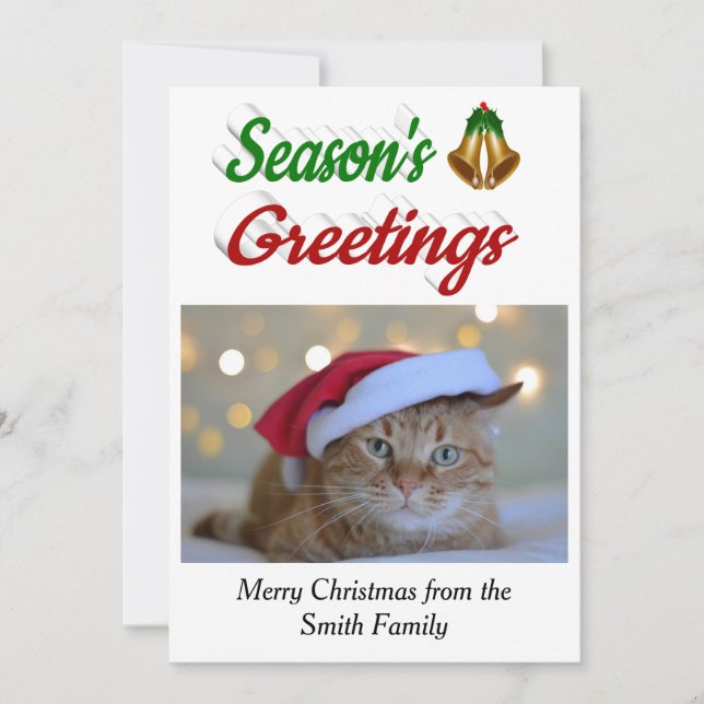 Cartão De Festividades Seasons Saudações Belgas Foto de Natal (Frente)