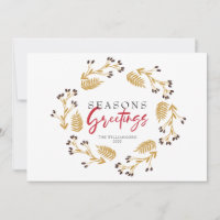 Seasons Saudações Dourada Holly Wreath Holiday Car