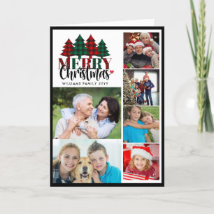 Cartão De Festividades Seis Xadrezes Fotográficas Nome da Família Feliz N