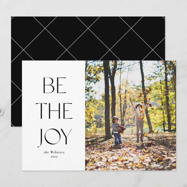 Cartão De Festividades Seja a alegria simples, uma foto de Natal (Frente/Verso)