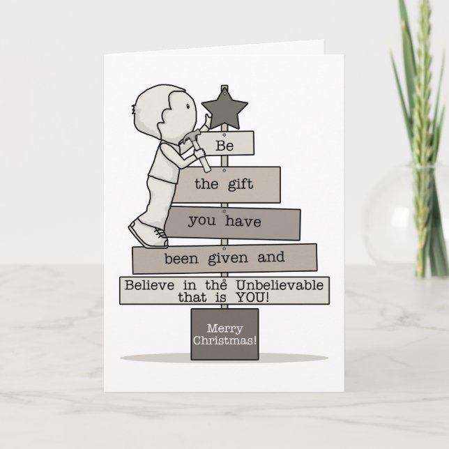 Cartão De Festividades Seja a árvore de Natal do presente (Frente)