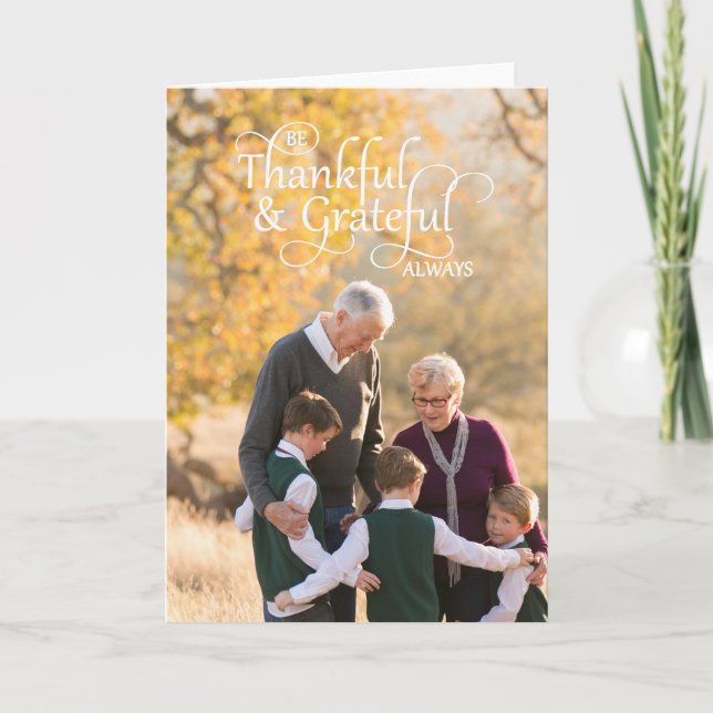 Cartão De Festividades Seja Agradável E Grata Foto De Ação De Graças (Frente)