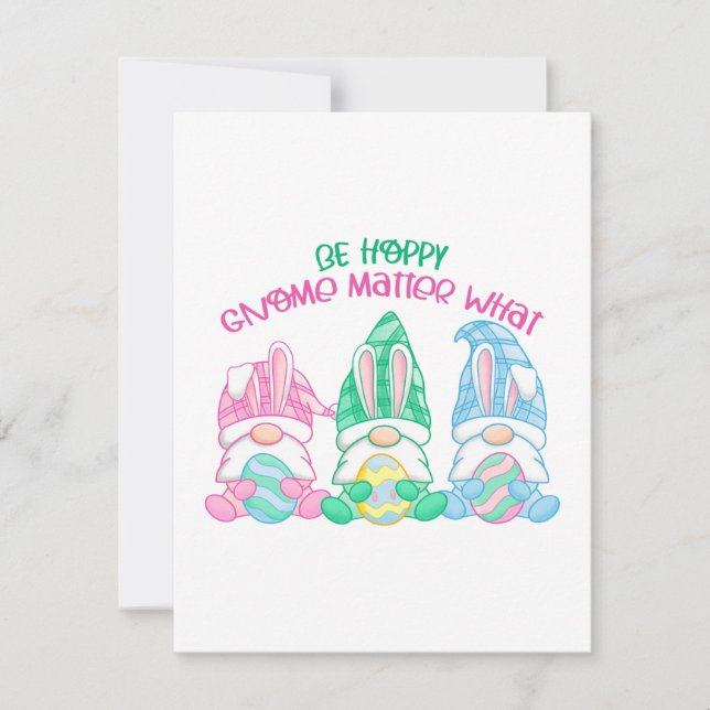 Cartão De Festividades Seja Feliz Gnome Não Importa O Que (Frente)