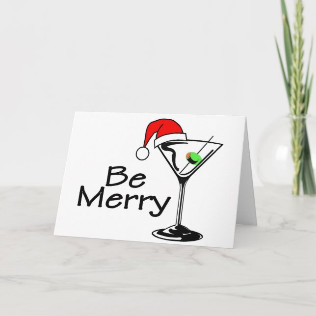 Cartão De Festividades Seja Feliz Natal Martini (Frente)