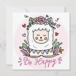 Cartão De Festividades Seja Happy Llama