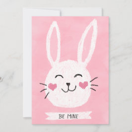 Cartão De Festividades Seja Minha Rua De Coração Cute Coelho. Dia de os n