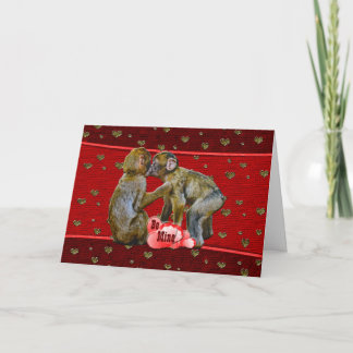 Cartão De Festividades Seja o meu beijando chimpanzés