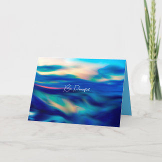 Cartão De Festividades Seja pacífico, belo Abstrato azul, Art v2