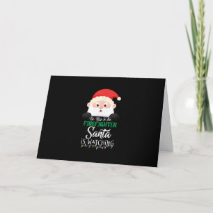 Cartão De Festividades Seja Simpático Para o Papai Noel do Bombeiro Está 