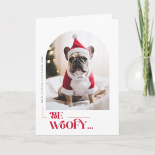 Cartão De Festividades Seja um cachorro engraçado Pet Arco Foto Natal Dob