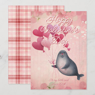 Cartão De Festividades Selo de Mensagem Personalizada Animal Dia dos Namo
