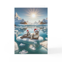 Selo de Natal e Pup no gelo