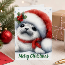 Cartão De Festividades Selo de Natal Fofo