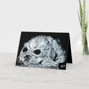 Cartão De Festividades Selo de Neve Pup