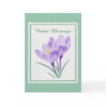 Selo Postal Páscoa Crocus Botânico Aquarela