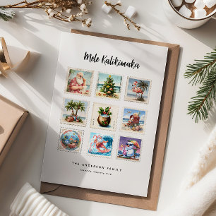 Cartão De Festividades Selos Tropicais Mele Kalikimaka
