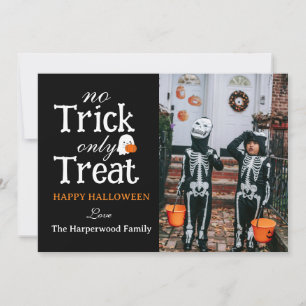 Cartão De Festividades Sem Truque Apenas Tratar a Família Spooky Hallowee