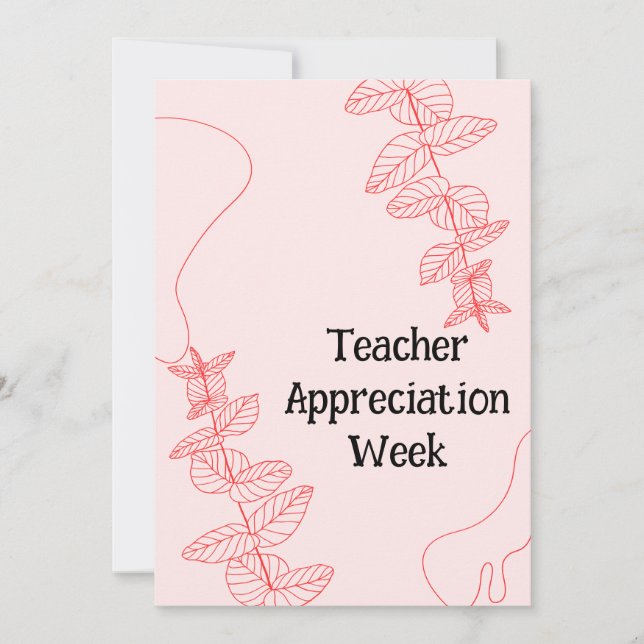 Cartão De Festividades Semana de Apreciação do Professor (Frente)
