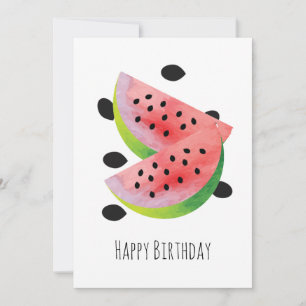 Cartão De Festividades Sementes de Melancia de Verão Par Feliz Aniversári