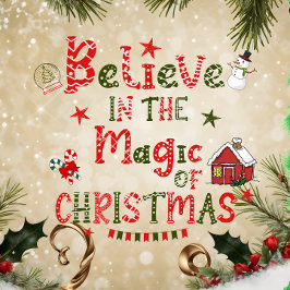 Cartão De Festividades Sempre acredite na magia do Natal