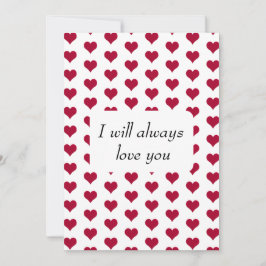 Cartão De Festividades Sempre te amarei de coração vermelho