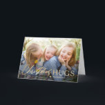 Cartão De Festividades Sending Hugs Modern Christmas Photo Card<br><div class="desc">Celebrate the season with this modern and stylish holiday card from Berry Berry Sweet. Matching items and more design options are available at our store: www.berryberrysweet.com. Background color can be customized online to best match your photo!</div>