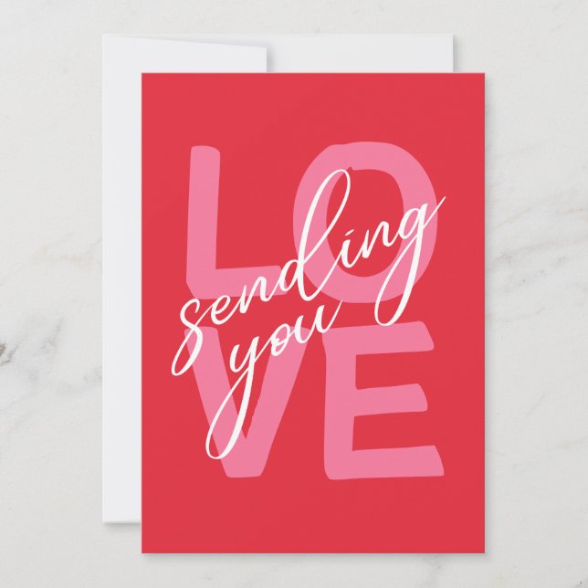 Cartão De Festividades Sending You Love Bold Modern Typography Valentine (Frente)
