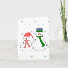 Cartão De Festividades Senhor e Misses Snowman Neva Arte Whimsical