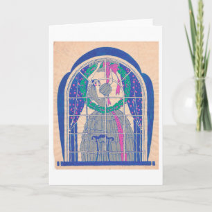 Cartão De Festividades Senhora Colonial Segurando uma Terra