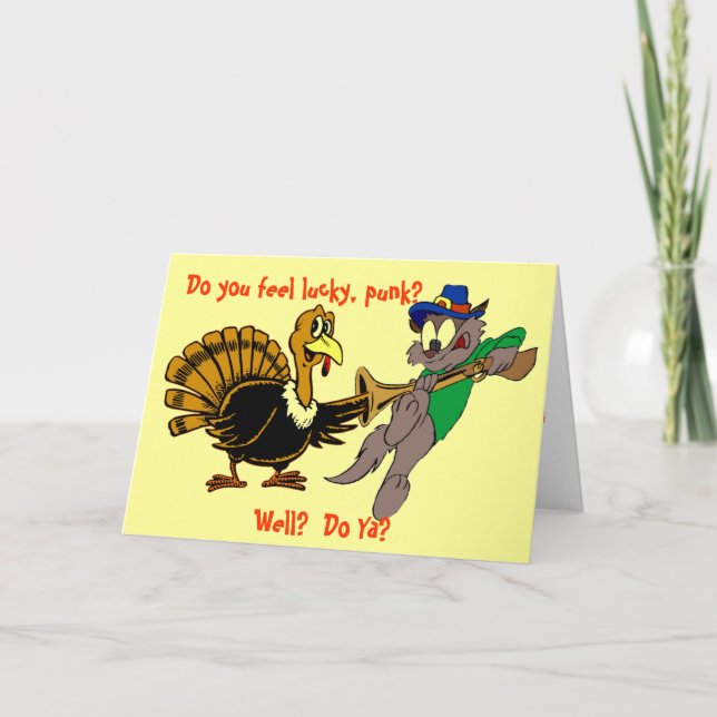 Cartão De Festividades Sente-se sortudo, punk? (Frente)