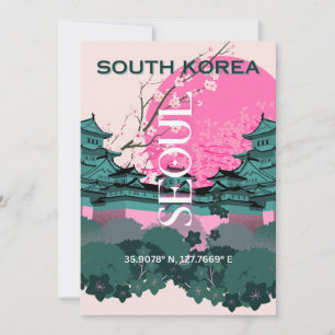 Cartão De Festividades Seoul South Korea Viagem Art