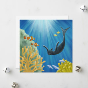 Cartão De Festividades Sereia de Cat