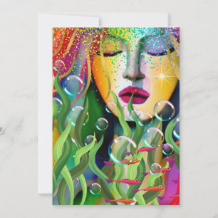 Cartão De Festividades Sereia Mágica