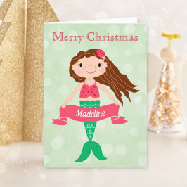 Cartão De Festividades Sereia - Natal Personalizado