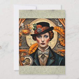 Cartão De Festividades Sereia Steampunk do Halloween