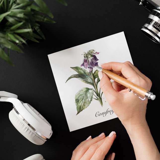 Cartão De Festividades Serene Watercolor Comfrey, personalizada (Criador carregado)