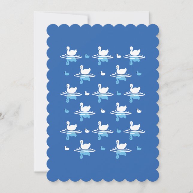 Cartão De Festividades Serene Watts - Playful Swan Lake Pattern Design H (Frente)
