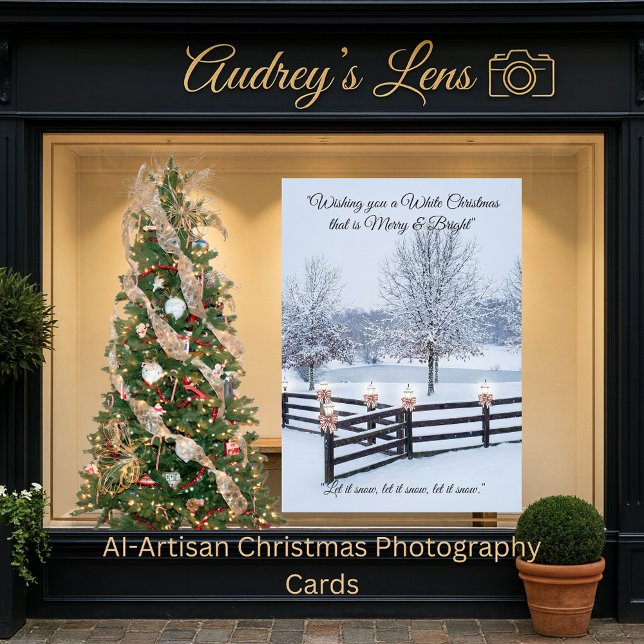 Cartão De Festividades Serene Winter Landscape Snow-draped Trees (Criador carregado)