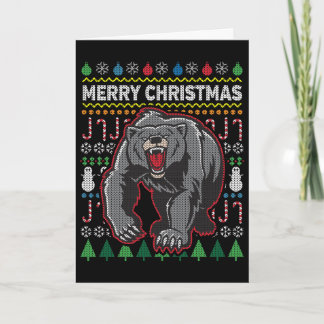 Cartão De Festividades Série Bear Ugly Christmas Sweater